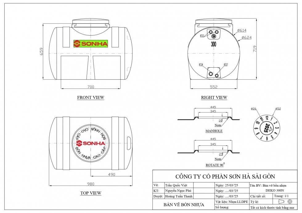 ban ve bon nuoc nhua 300l ngang son ha